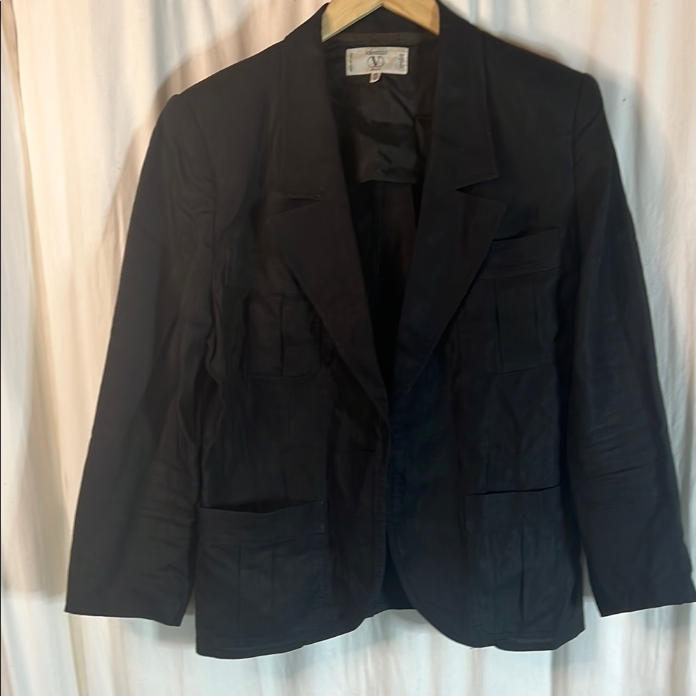 Vintage Valentino Black Linen Blazer